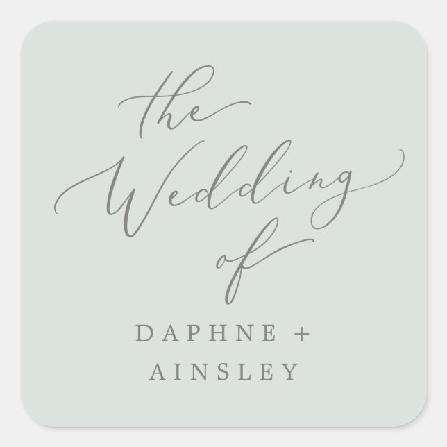 Woodland Mint Green Wedding Envelope Seals (Front)