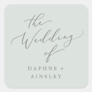 Woodland Mint Green Wedding Envelope Seals