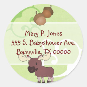 Woodland Moose Address Label Stickers