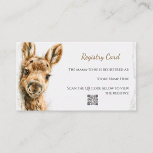 Woodland Moose Baby Shower Registry Card