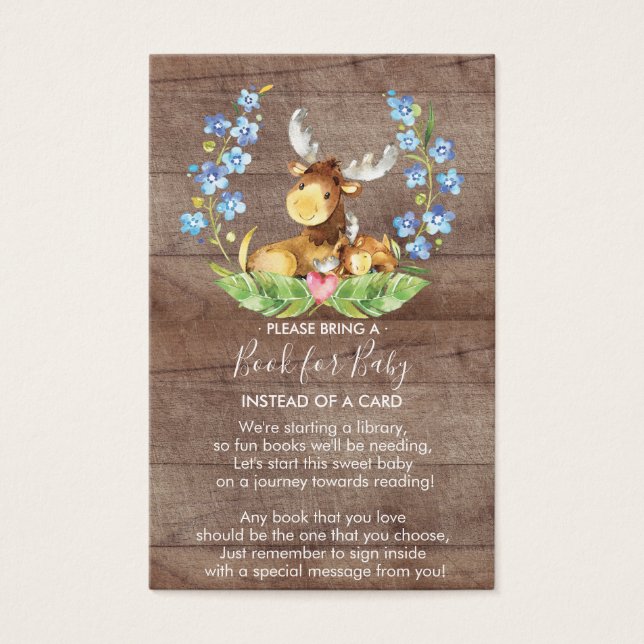 Woodland Moose Book for Baby Card (Front)