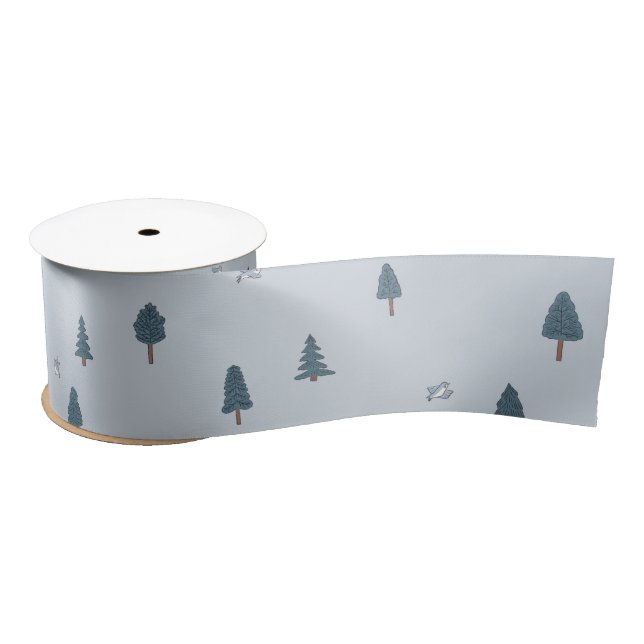Woodland Mountain Baby Shower Gift Wrap Satin Ribbon (Spool)