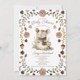Woodland Mouse Baby Shower Invitation