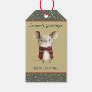 Woodland Mouse Christmas Gift Tag