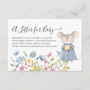 Woodland Mouse Floral a Letter to Baby Shower Enclosure Card