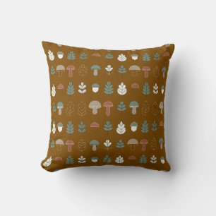 Woodland Mushroom & Acorn Pattern Bedding Cushion