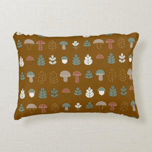 Woodland Mushroom & Acorn Pattern Bedding Decorative Cushion