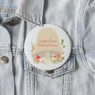 Woodland Mushroom Baby Shower  10 Cm Round Badge