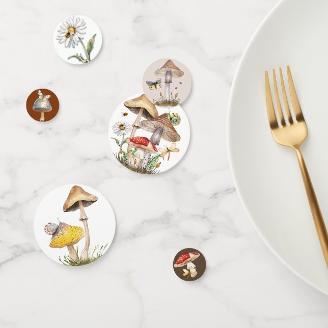 Woodland Mushroom Baby Shower Confetti with Insect (Group)