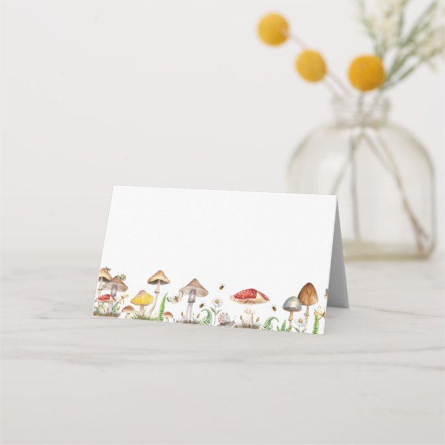 Woodland Mushroom Baby Shower Place Card with Inse (Front)