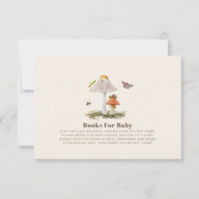 Woodland Mushroom Books For Baby Shower Insects  Invitation (Front)