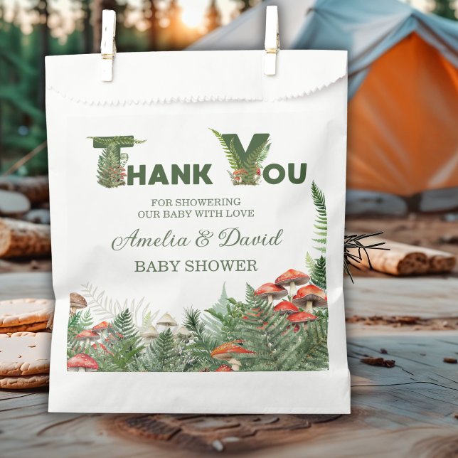 Woodland Mushroom & Fern Baby Shower Thank You Favour Bags (Creator Uploaded)