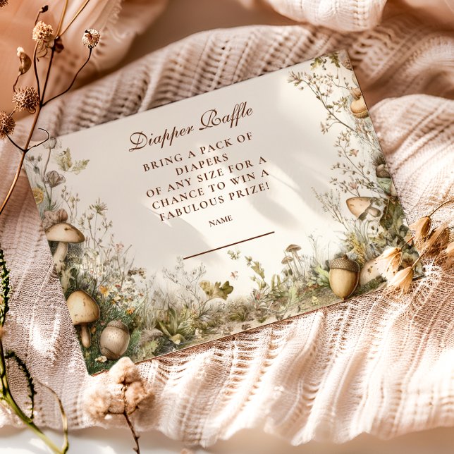 Woodland Mushroom Forest Diapper Raffle Enclosure Card (Creator Uploaded)
