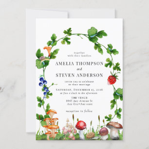 Woodland Mushroom   Forest Wedding Invitation