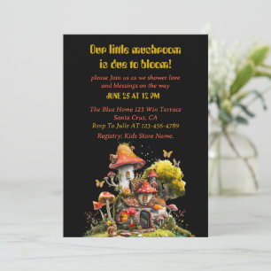 Woodland Mushroom House Baby Shower Invitation