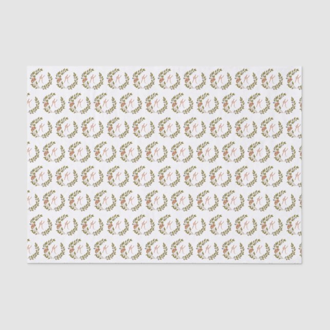 Woodland Mushroom Monogram Tissue Paper (Front)