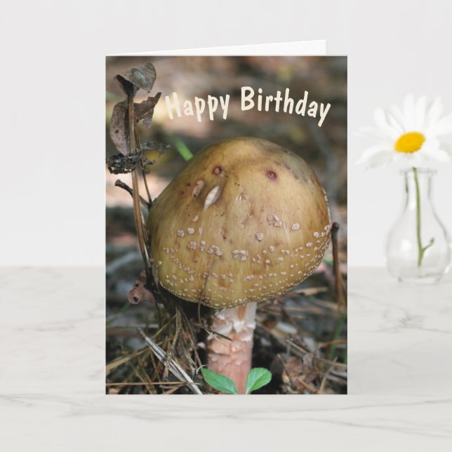 Woodland Mushroom Nature Birthday  Card (Small Plant)