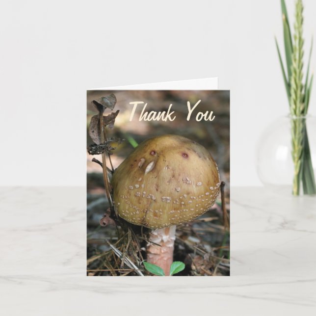 Woodland Mushroom Nature Thank You Card (Front)