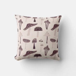Woodland Mushroom Pattern Cushion