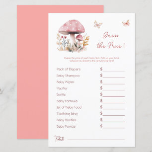 Woodland Mushroom Pink Baby Shower Price Guess