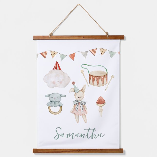 Woodland Mushroom Toys Custom Kid Room  Hanging Tapestry (Front)