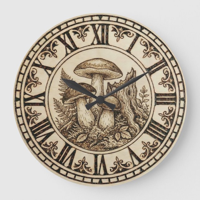 Woodland Mushroom Wall Clock (Front)