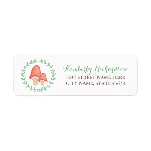 Woodland Mushrooms Address Label (Front)