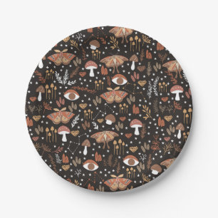 Woodland Mushrooms Paper Plates