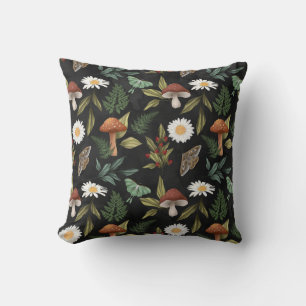 Woodland Mushrooms Throw Pillow