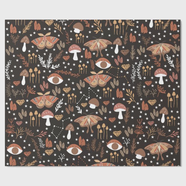 Woodland Mushrooms Wrapping Paper (Flat)