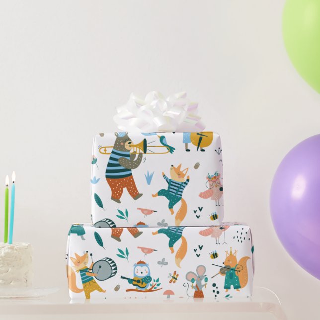 Woodland Music Band Wrapping Paper (Party Gifts)