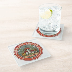 Woodland Mycology Brotherhood Glass Coaster