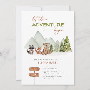 Woodland Nature Adventure Baby Shower Invitation