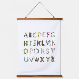 Woodland Nature Alphabet - Gender Neutral abc  Hanging Tapestry