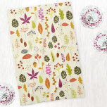 Woodland Nature Tea Towel<br><div class="desc">Autumn fall leaves,  berries,  pine cones and all sorts of woodland nature bits and bobs.  Original art by Nic Squirrell.</div>