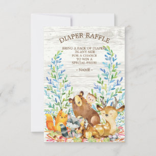 Woodland Neutral Baby Shower Diaper Raffle Ticket