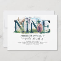 Woodland Nine - 9th Birthday Invitation