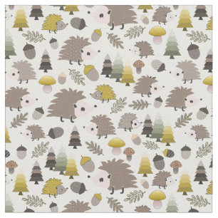 Woodland Nocturnal Hedgehogs Fabric