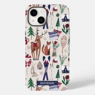 Woodland nordic apres-ski Christmas all-over print Case-Mate iPhone 14 Case