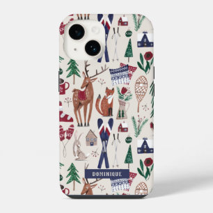 Woodland nordic apres-ski Christmas all-over print iPhone 14 Case