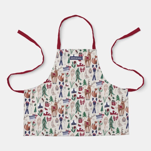 Woodland nordic Christmas all-over print  Apron (Front)