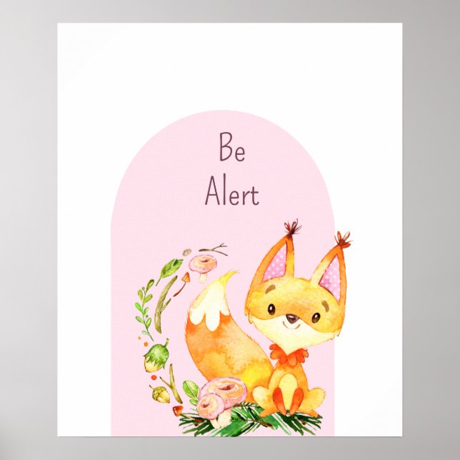 Woodland Nursery Baby Animal Poster (Front)