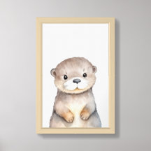 Woodland Nursery Room Poster Otter Animal
