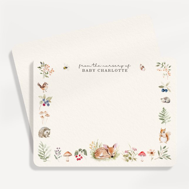 Woodland Nursery Stationery Note Card (Creator Uploaded)
