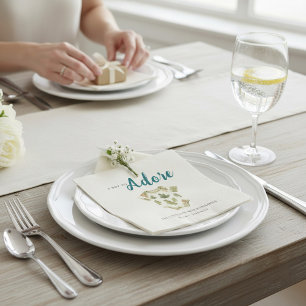 Woodland Oak Leaf "Adore" Baby Shower Napkin