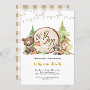 Woodland Oh Boy Baby Shower Invitation