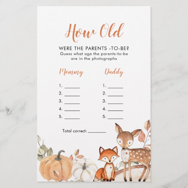 Woodland Oh Boy Pumpkin How Old were The Parents (Front)