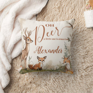 Woodland Oh Deer Theme Baby Shower Cushion