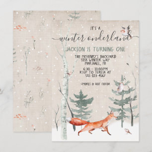 Woodland Onderland Birthday Party Invitation