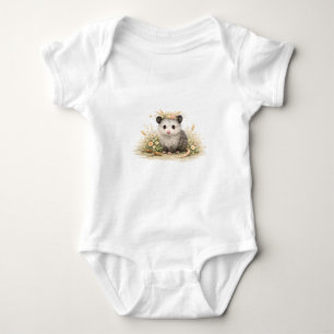 Woodland opossum baby bodysuit